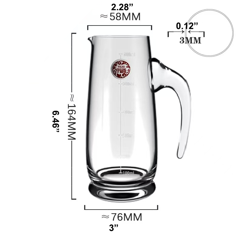 Chefco, 500 ml Graduated Glass Mug with Handle(HLC2990) x 6 pcs