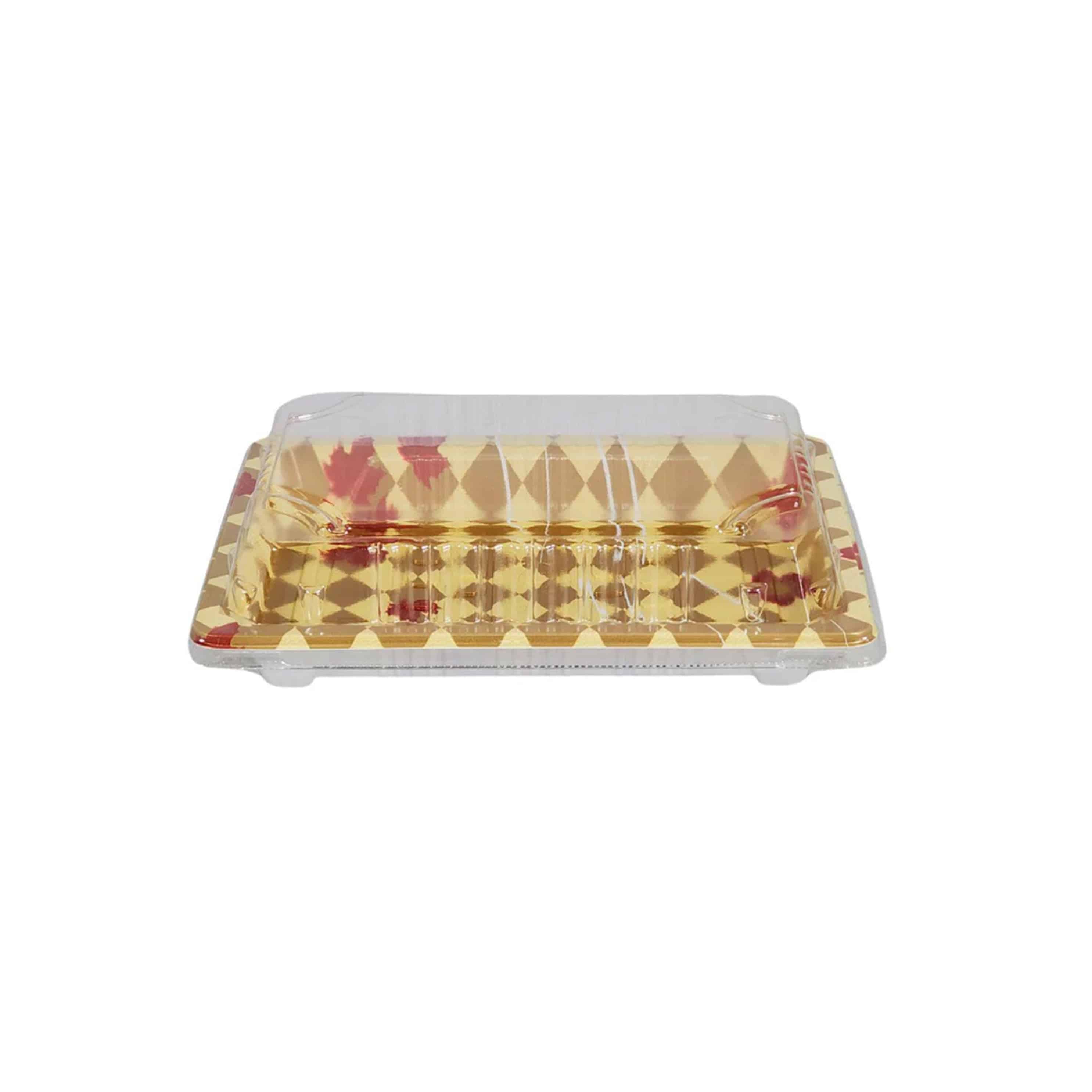 1200 sets, Hi-Quality gold printed rectangular sushi tray with Lid (HQ-08) - Chefcoca