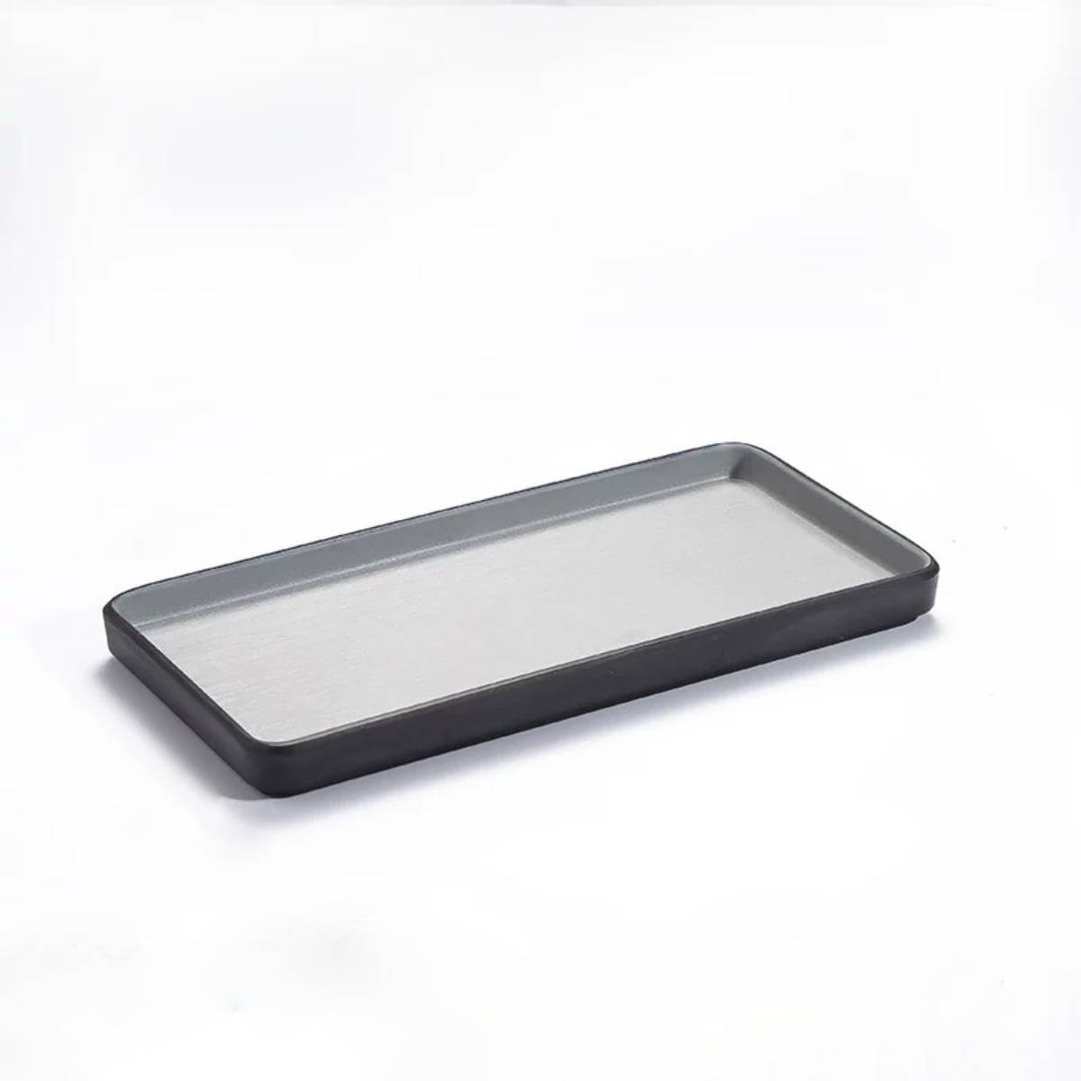 9.8" Rectangular Deep Plate,Two Toned Grey (25-098)