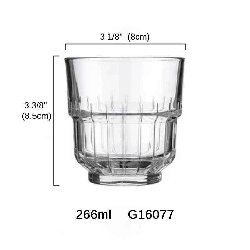 266ml Buratuff Linq Stackable Beverage Glass x12 (G16077)