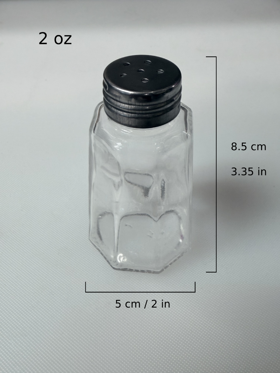 Shaker carré, 2 oz, couvercle champignon