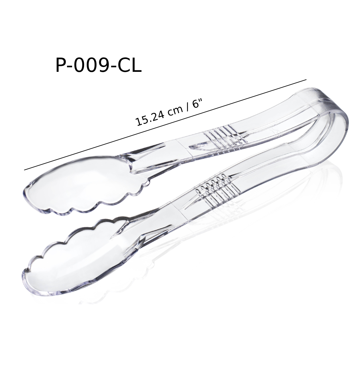 Clear Polycarbonate Utility Tong, 9 inch (P-009-CL) - Chefcoca