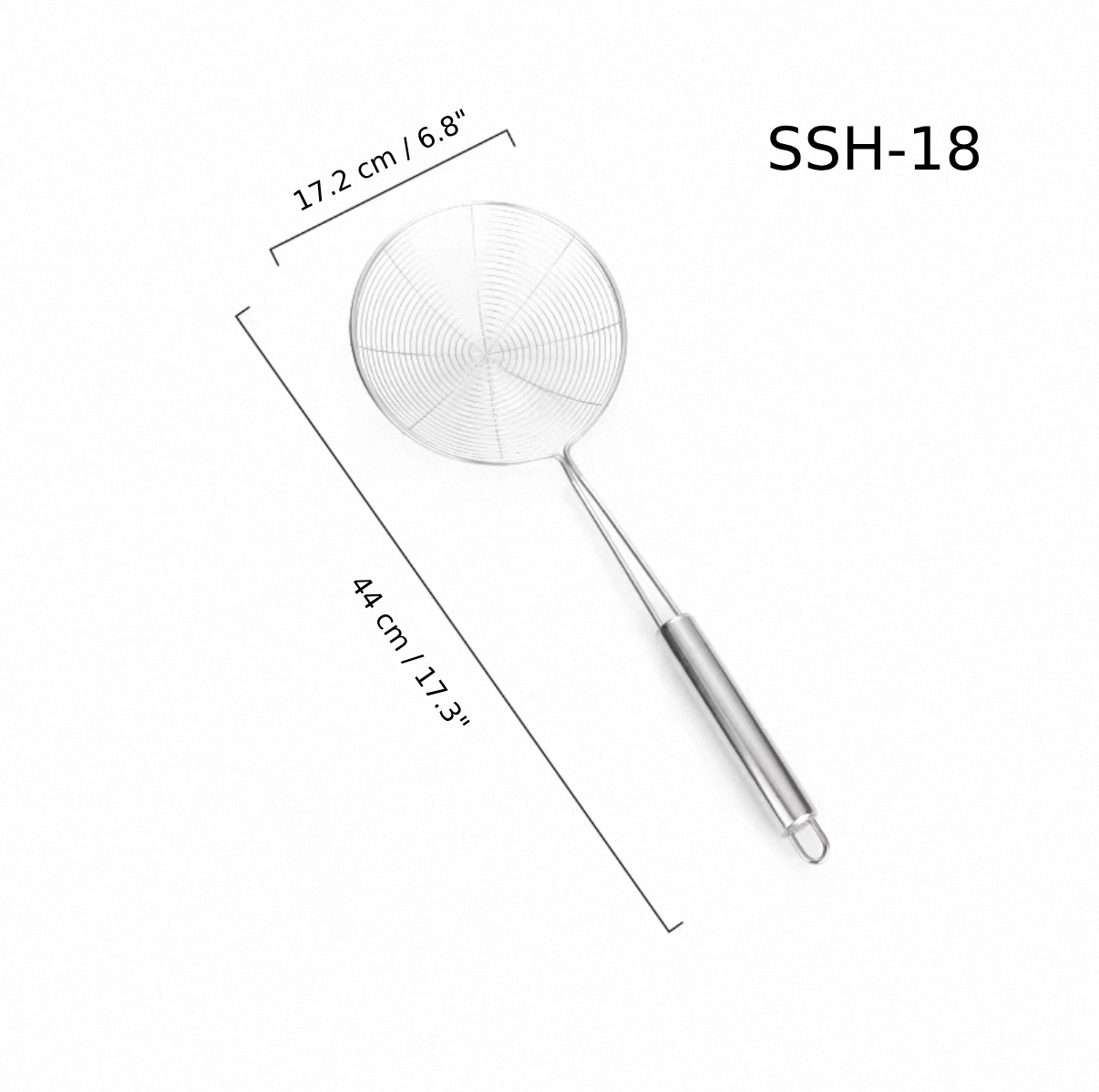 Chefco, Stainless Steel Wired Skimmer, 18cm (SSH-18) - Chefcoca