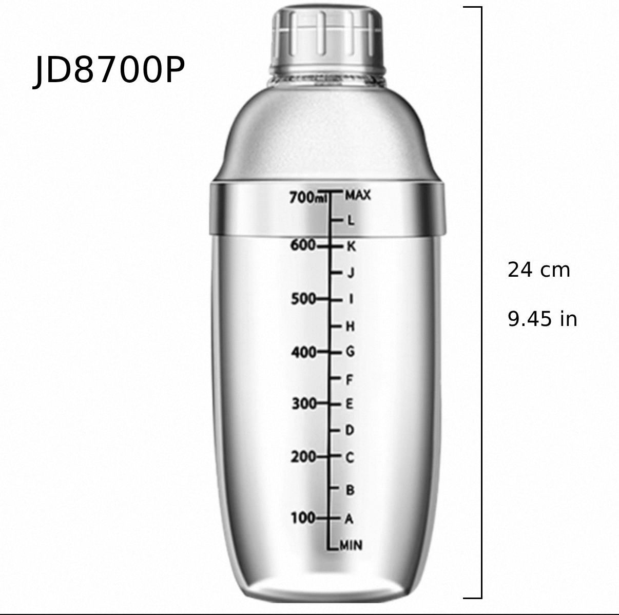 PC Bar Shaker, 700ml (JD8700P) - Chefcoca