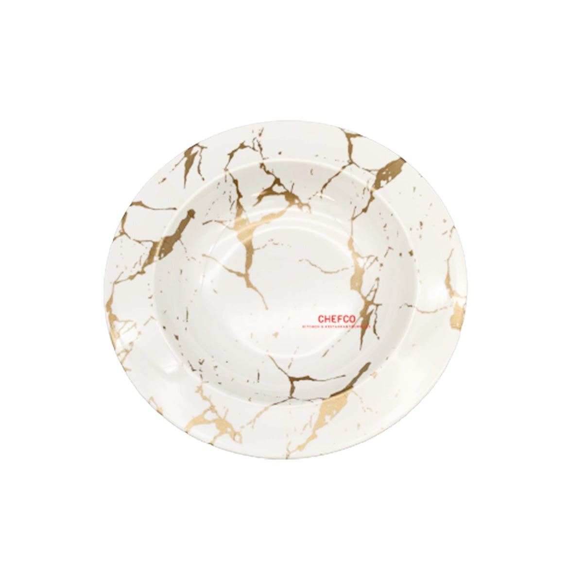 White and Gold Marble Melamine Pasta Plate (J226641-BJ)