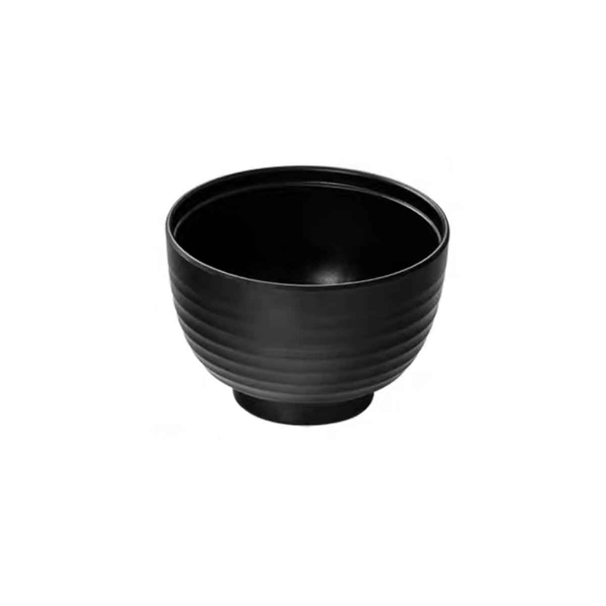 Matte Black Melamine Miso Soup Bowl without Lid (J90B-1) - Chefcoca