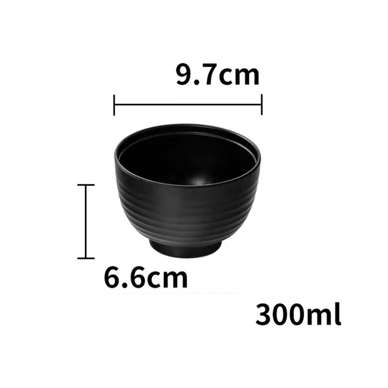 Matte Black Melamine Miso Soup Bowl without Lid (J90B-1)
