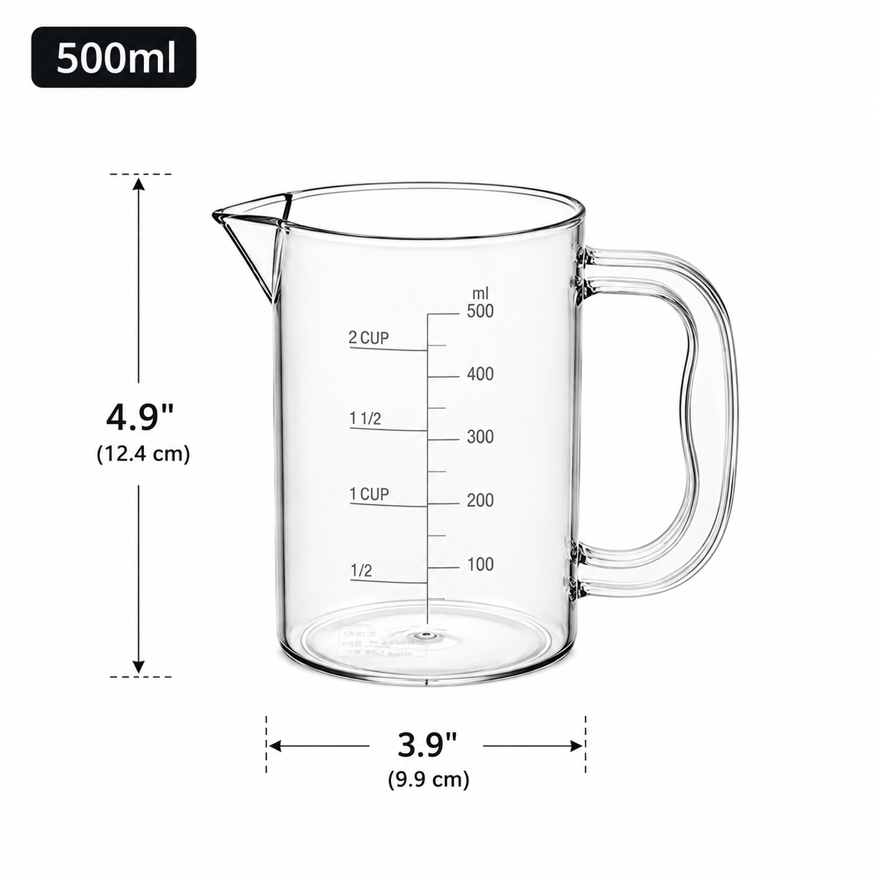 CHEFCO, JB-8545/JW-607C, Gobelet doseur transparent en polycarbonate 500 ml