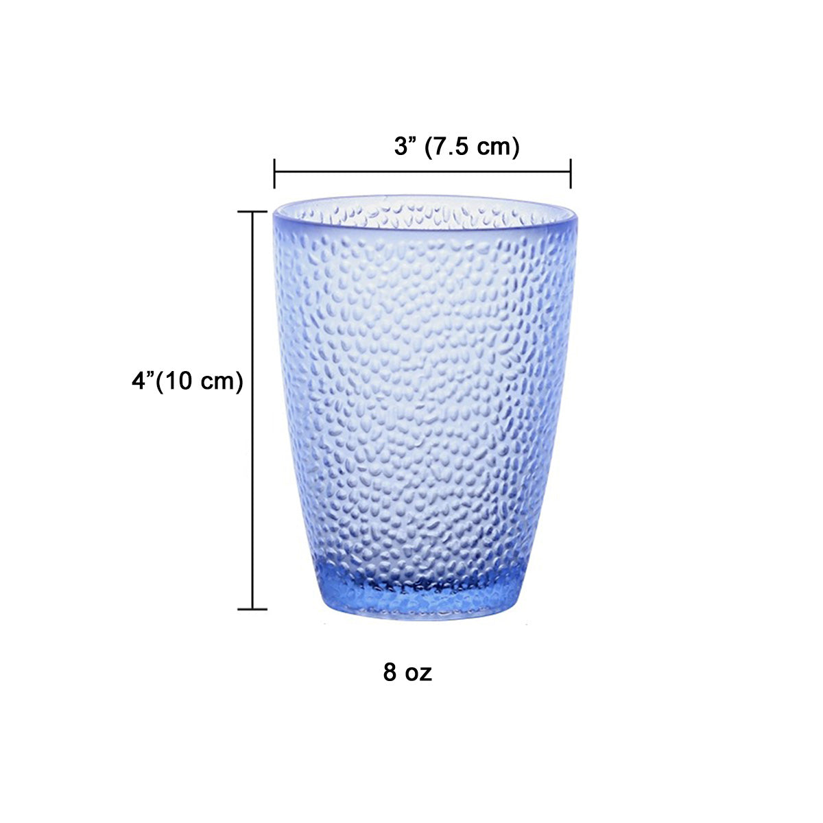 Acrylic Glasses,  Hammered Tumbler, Blue (8-14oz)