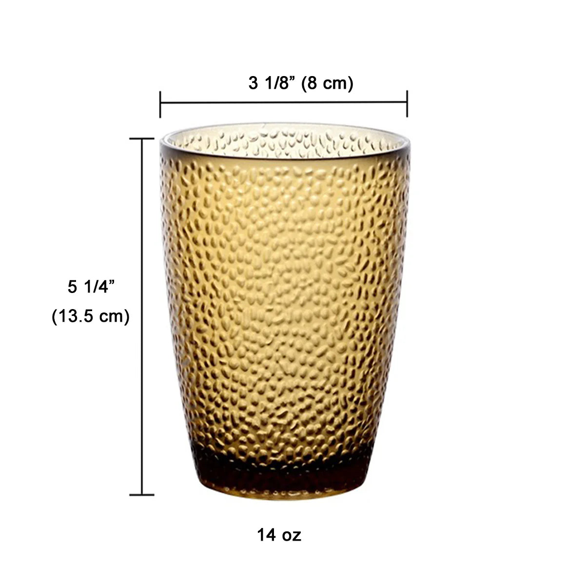 CHEFCO,JB-8930BN, 14oz Acrylic Glasses,  Hammered Tumbler, Amber - Chefcoca