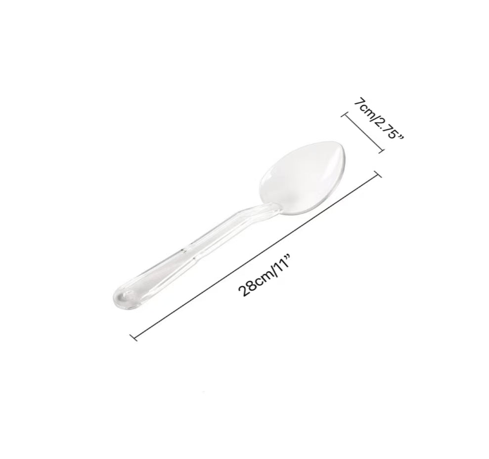 JIWINS,P-016-C, 11" PC Solid Serving Spoon,Clear - Chefcoca