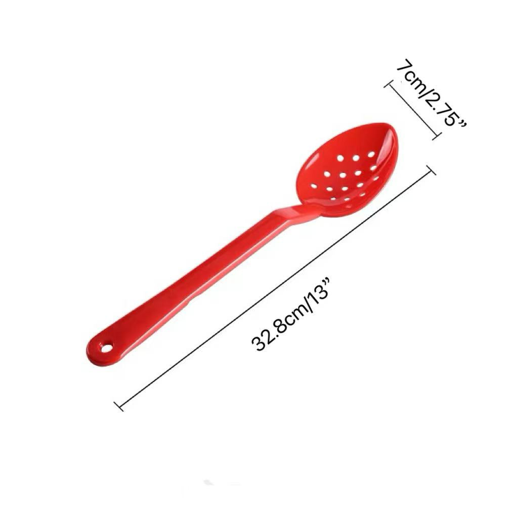 JIWINS,P-017-R, 13" PC High Heat Perforated Deli Serving Spoon,Red - Chefcoca