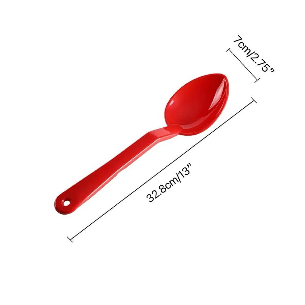 JIWINS,P-018-R, 13" PC Solid Serving Spoon,Red - Chefcoca
