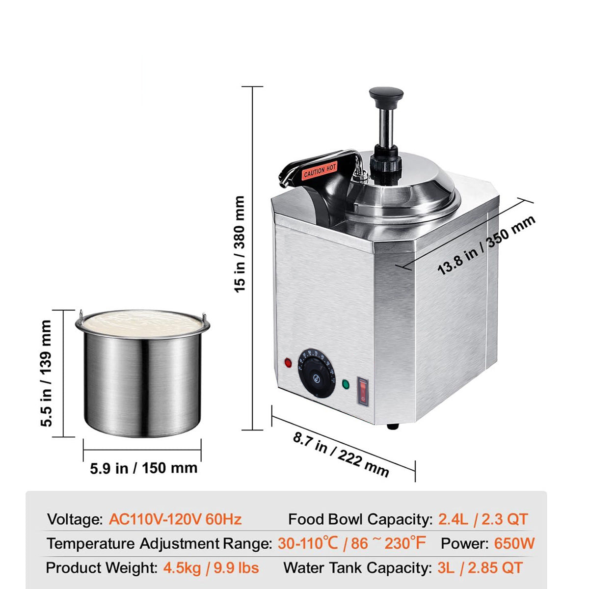 Single Pump Sauce Heater/Single Sauce Pot Warmer