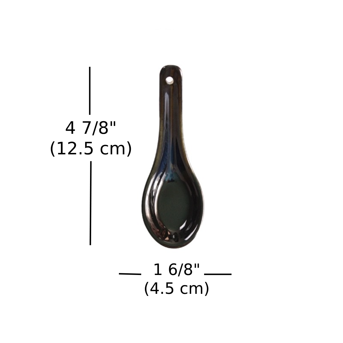 4 7/8" Long Ceramic Cat's Eye Blue Spoon