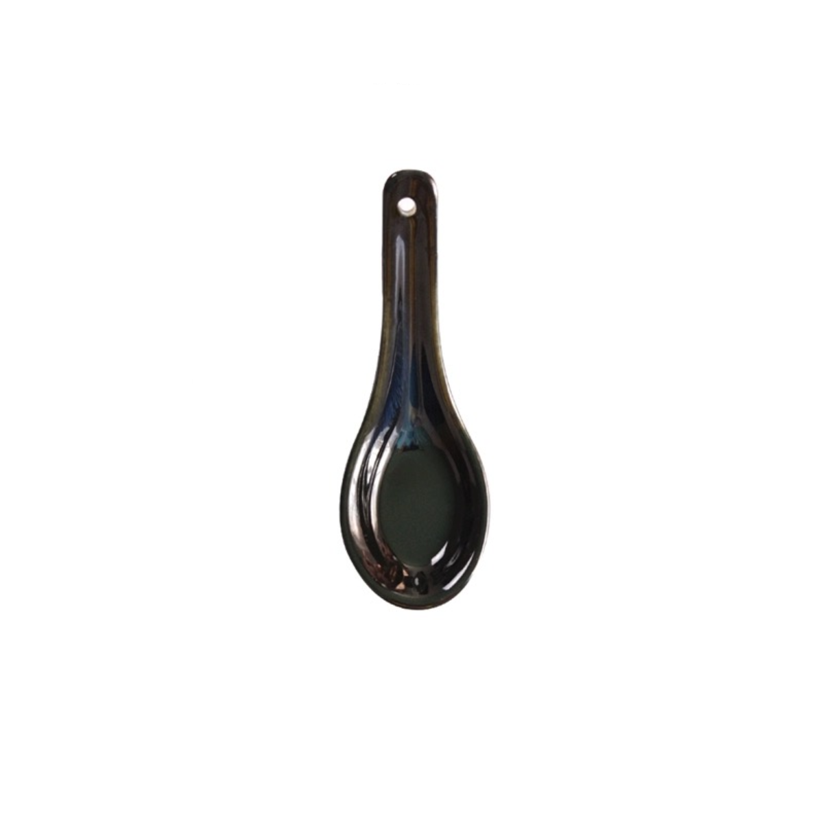 4 7/8" Long Ceramic Cat's Eye Blue Spoon