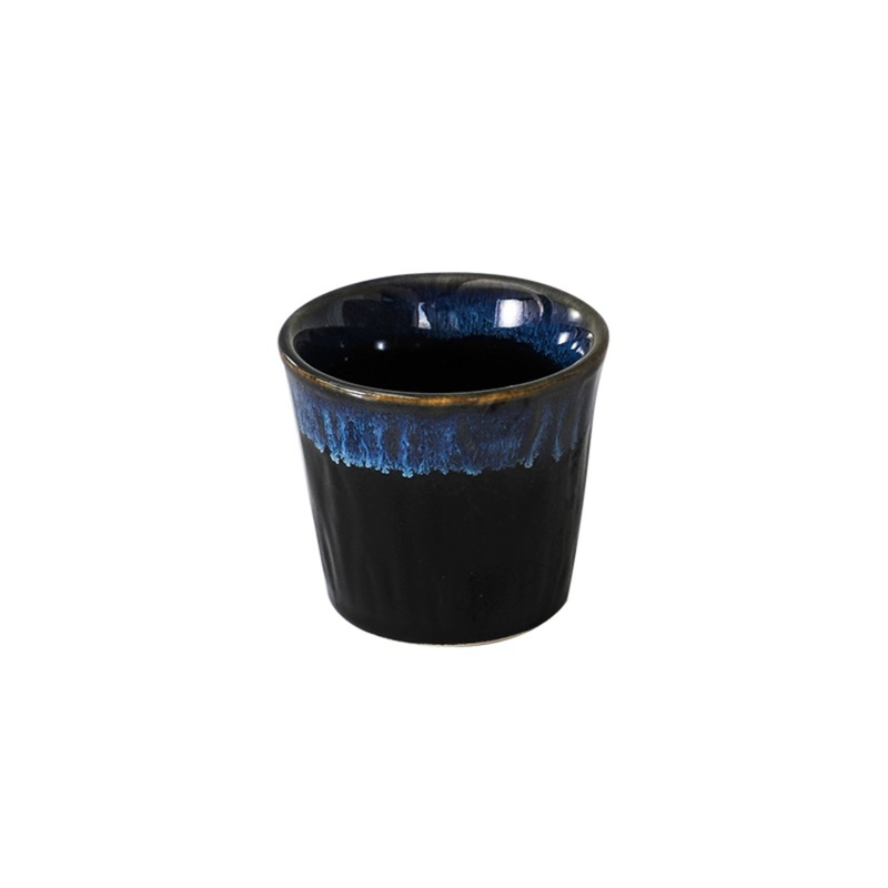2 5/8" Top Dia, 2 3/8" High Ceramic Dark Blue Tea Cup