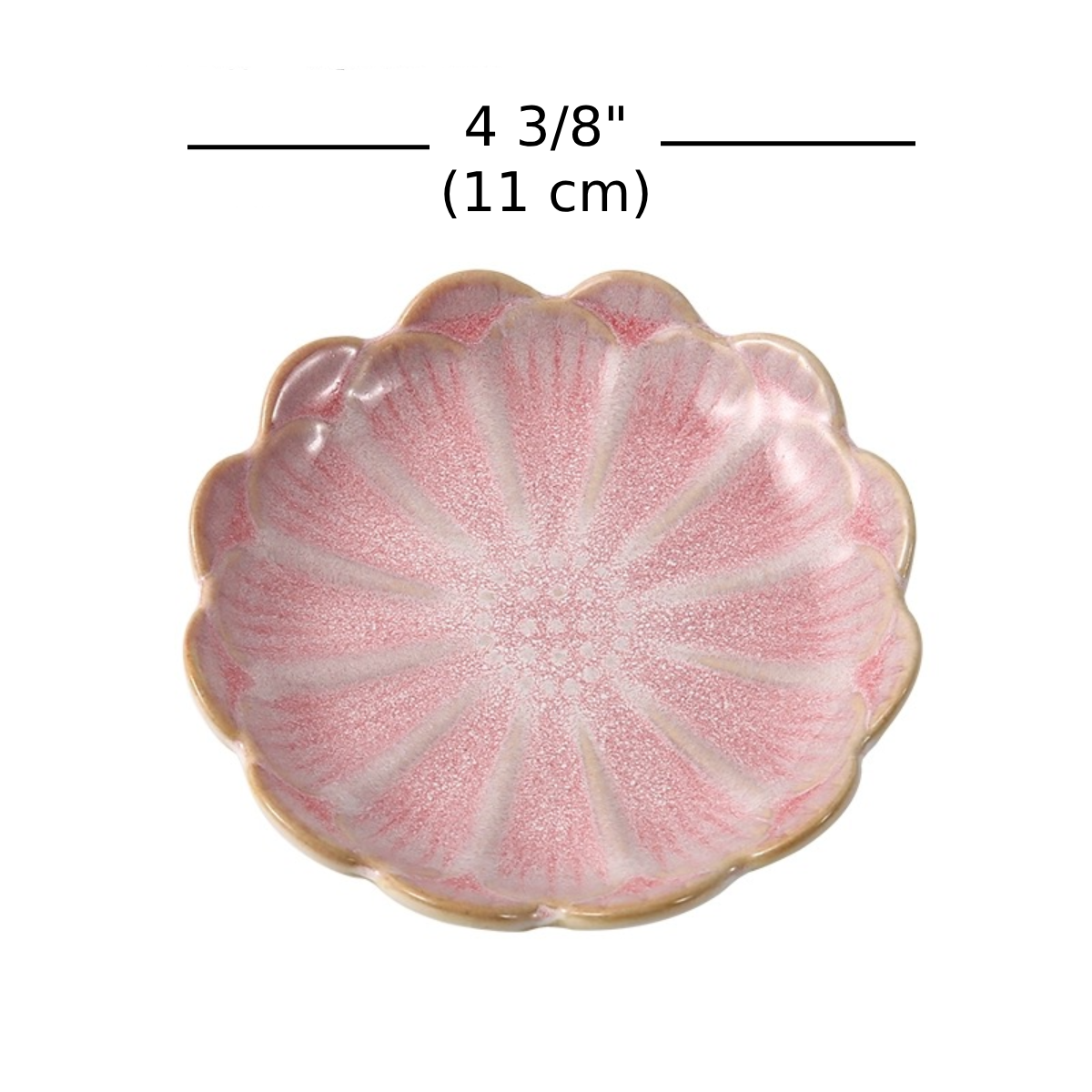 4 3/8" Dia Kiln Flower Shape Sauce Dish-Pink