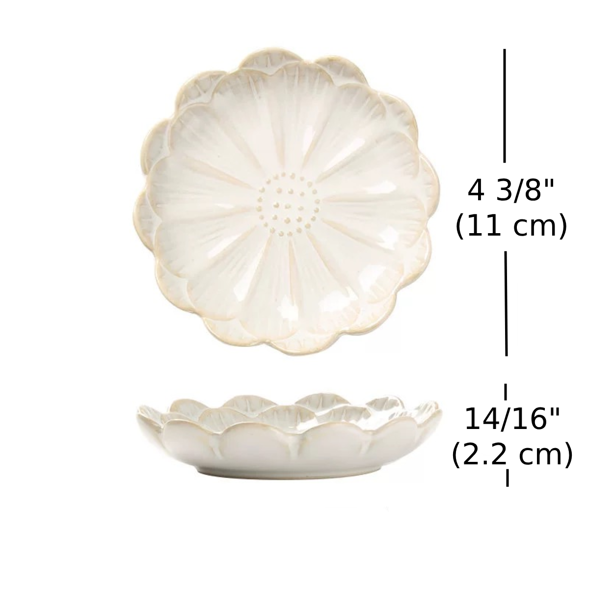 4 3/8" Dia Kiln Flower Shape Sauce Dish-Gray