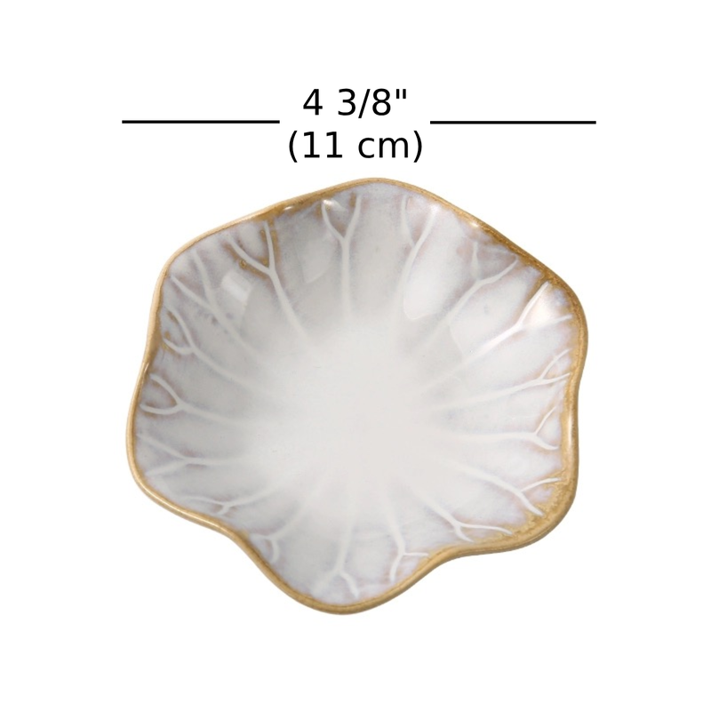 4 3/8" Dia Kiln Lotus Leaf Shape Small Dish