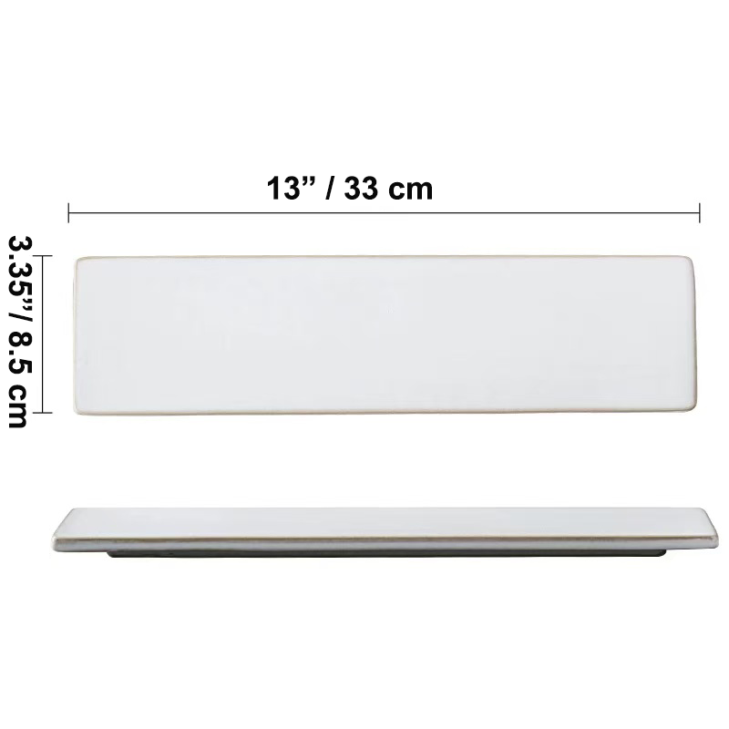 Chefco, 13" Rectangular off-white Sushi Plate (JS3309W)