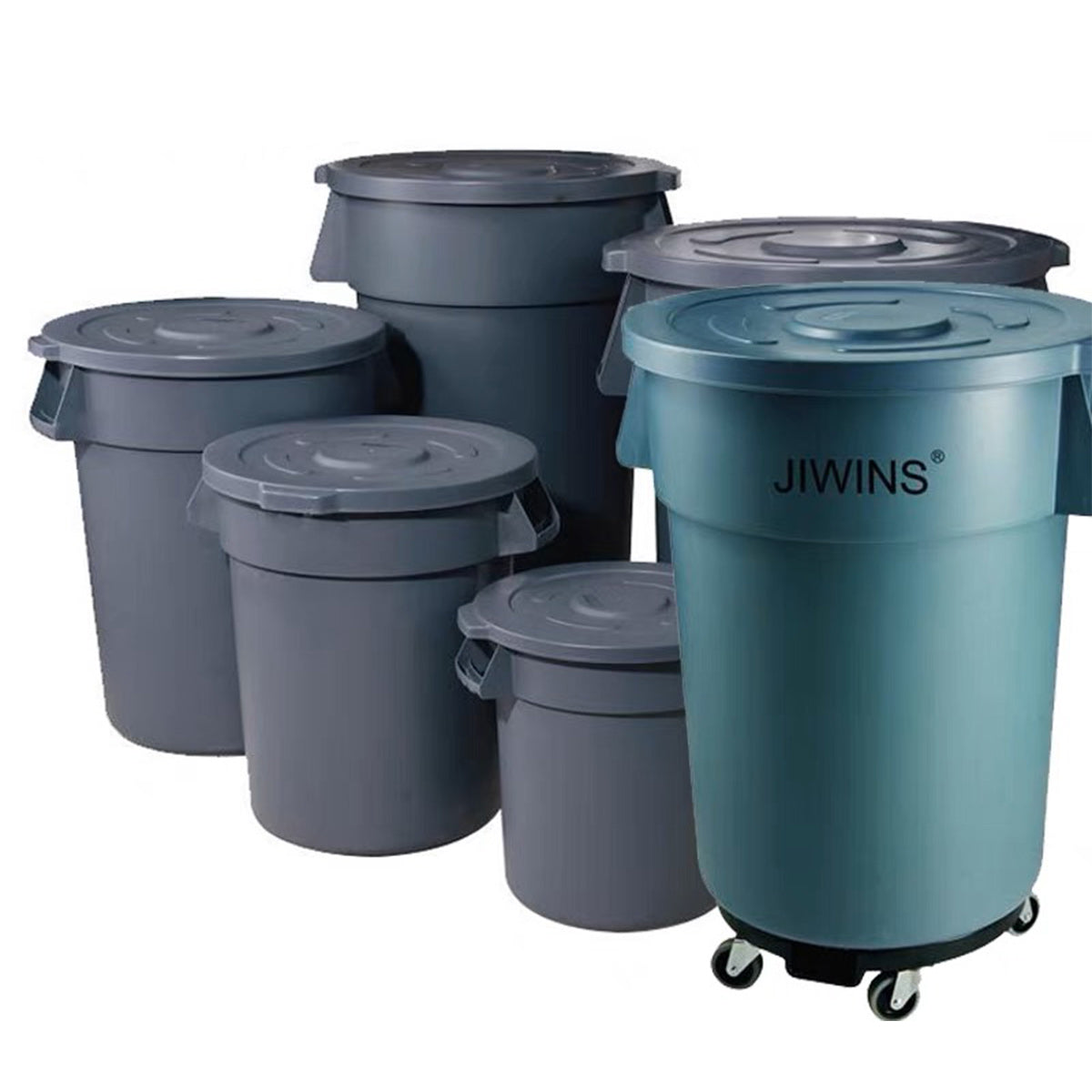 Heavy-Duty Round Trash Can, Lids are sold separately