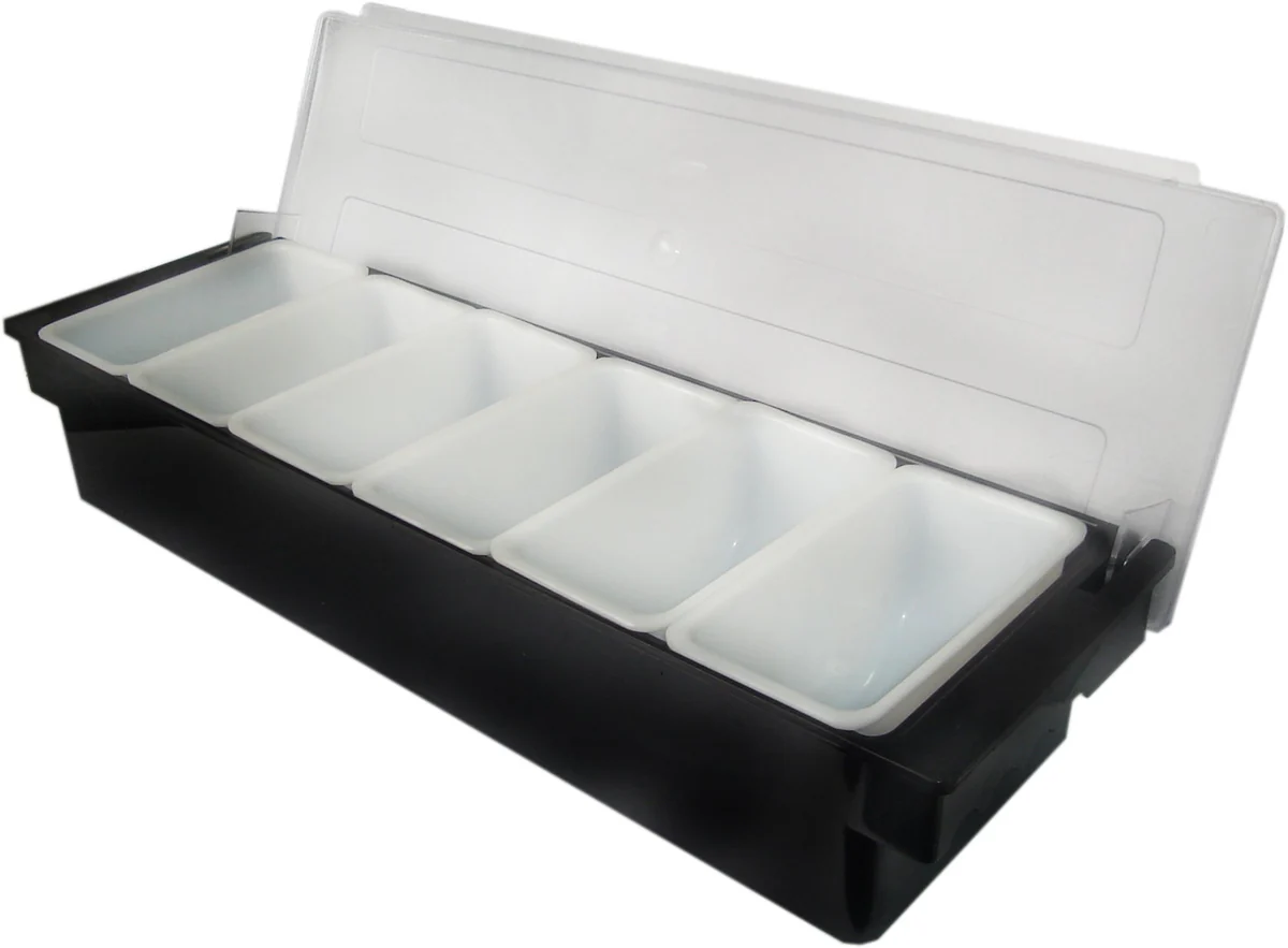 JW-B6B, 6-Compartments,Bar Condiment Compartment Holder - Chefcoca