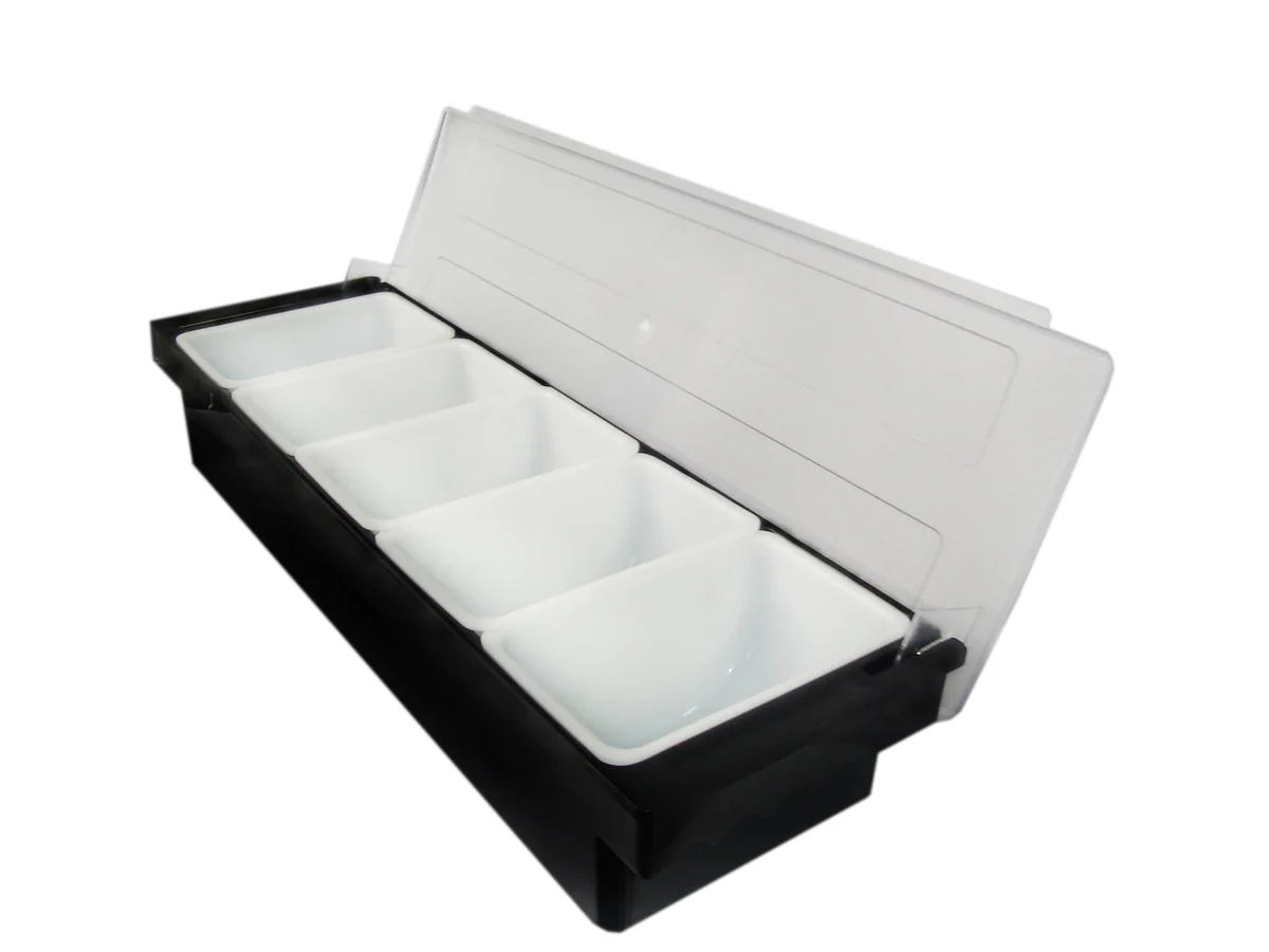 JW-B5B, 5-Compartments,Bar Condiment Compartment Holder - Chefcoca