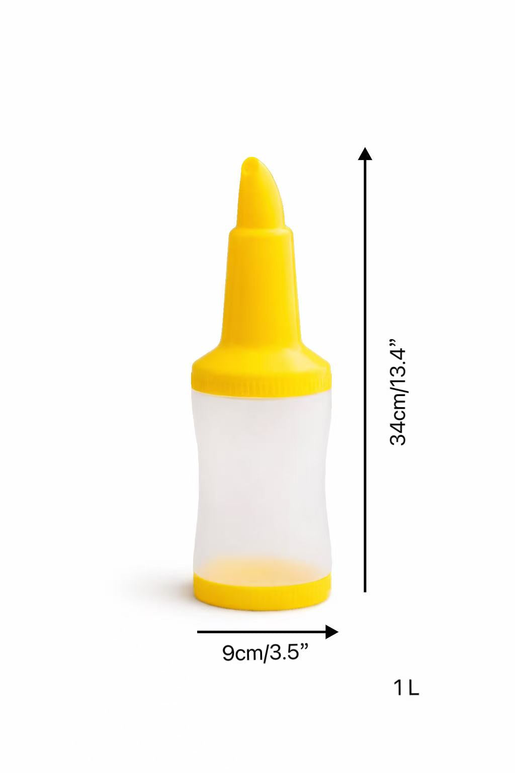 JW-BSNP1-Y, 1 L New Freepour Bottle, Yellow - Chefcoca