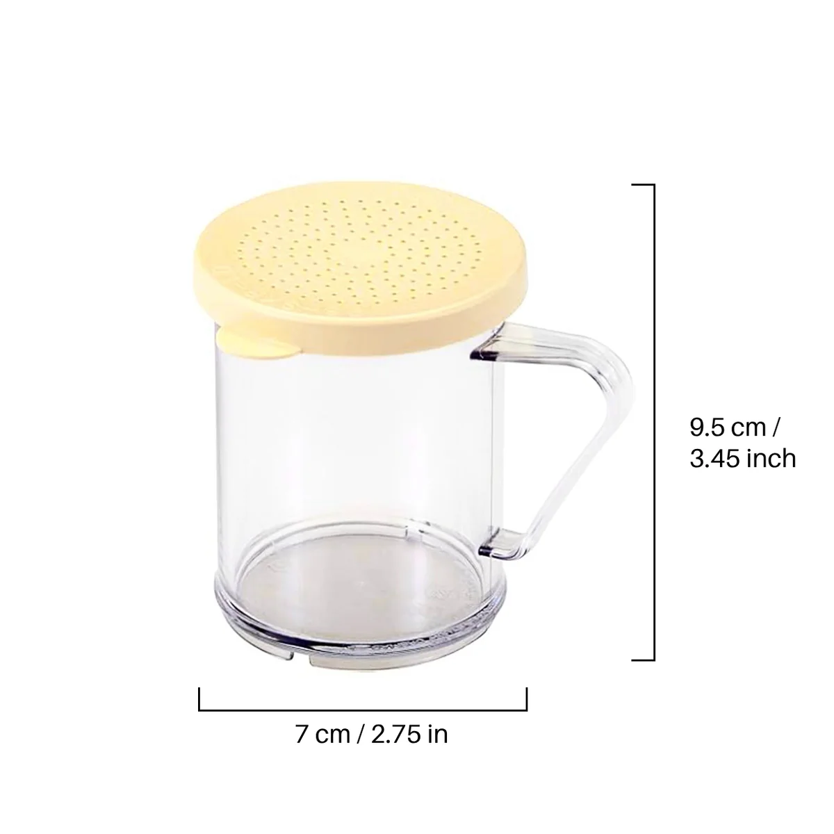 JW-SK280D,10 oz Shaker Dredge,Beige Lid,W/Salt&Pepper Lid,PE+PC - Chefcoca