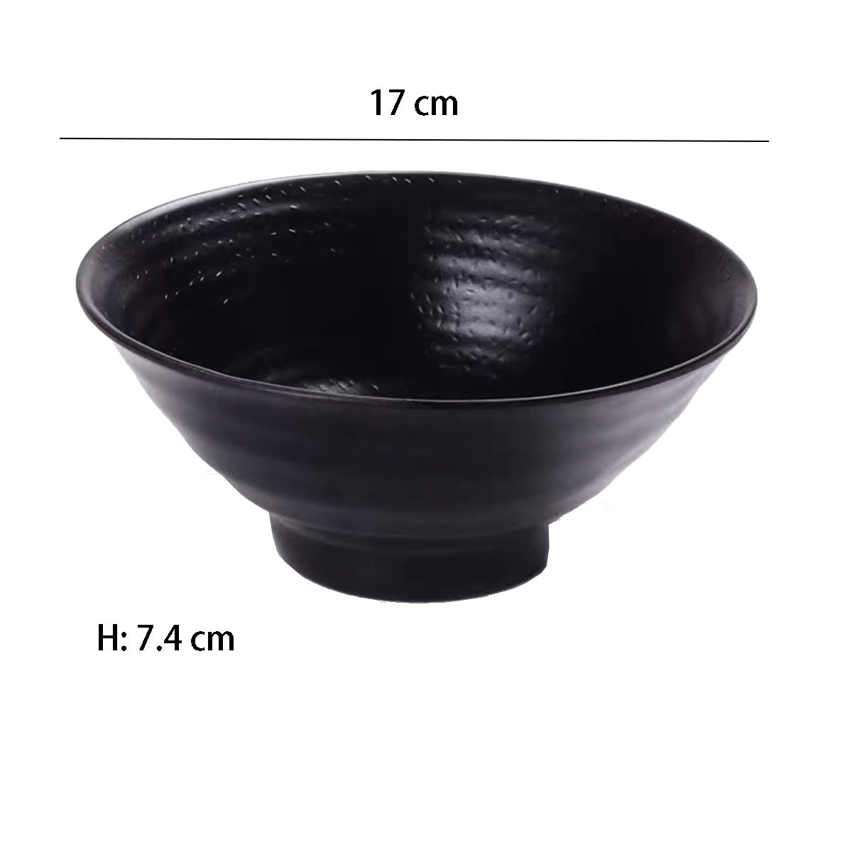 Matte Black Japanese Melamine Ramen Bowl (JW1006) - Chefcoca