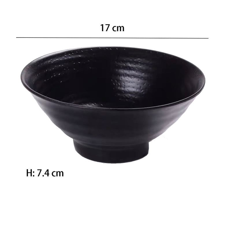 Matte Black Japanese Melamine Ramen Bowl (JW1006)