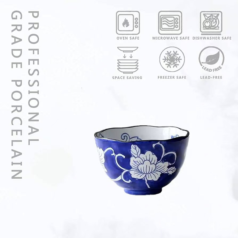 Chefco, 5 "Japanese Porcelain Ceramic Bowl for Rice Noodle Ramen (PTC00312)