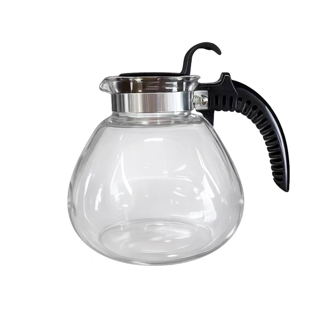 CHEFCO,K139B, 1.7L Glass Coffee Decanter with Stainless Steel Collar ,Black - Chefcoca