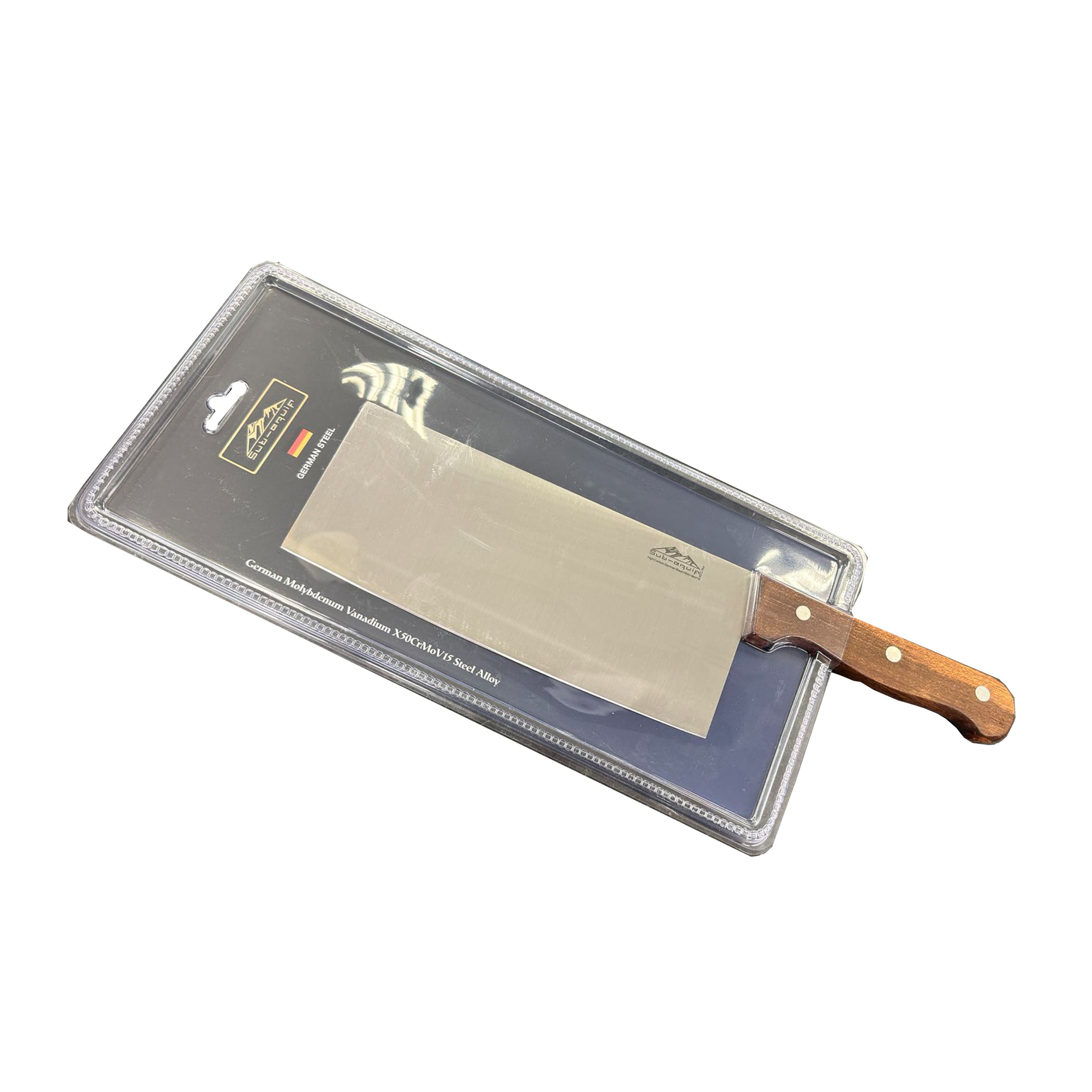 Sub-equip, Chinese Chef's Knife, high-carbon steel blade with wooden Handle (KC-794)