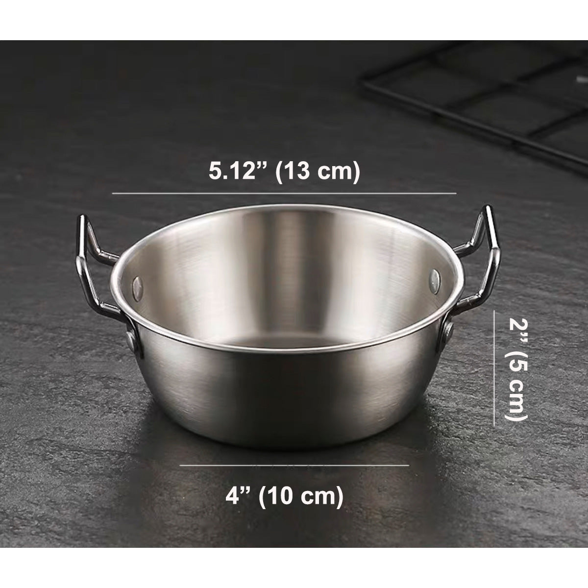 304 stainless steel Korean Style Bowl With Double Handles