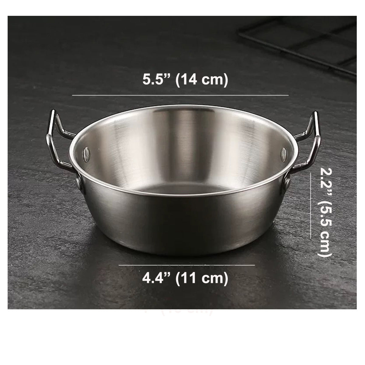 304 stainless steel Korean Style Bowl With Double Handles