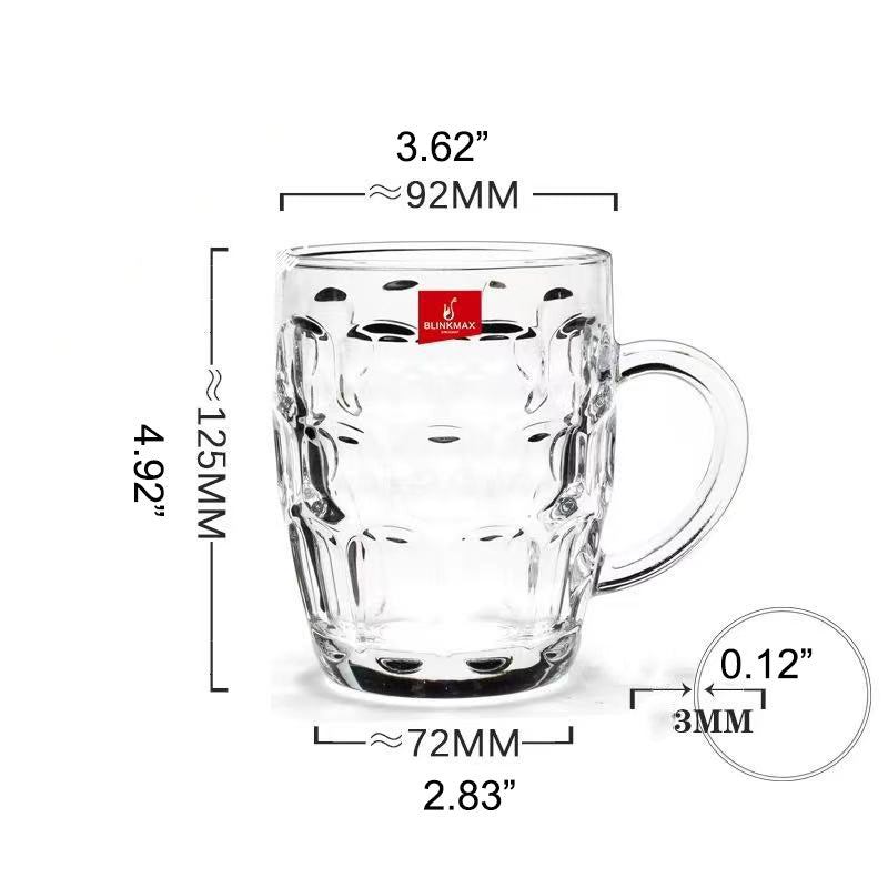 Chefco, KTZB01-300, Dimpled Pint Glass , beer Glass ( 570 ml ) 20oz-6 pcs - Chefcoca