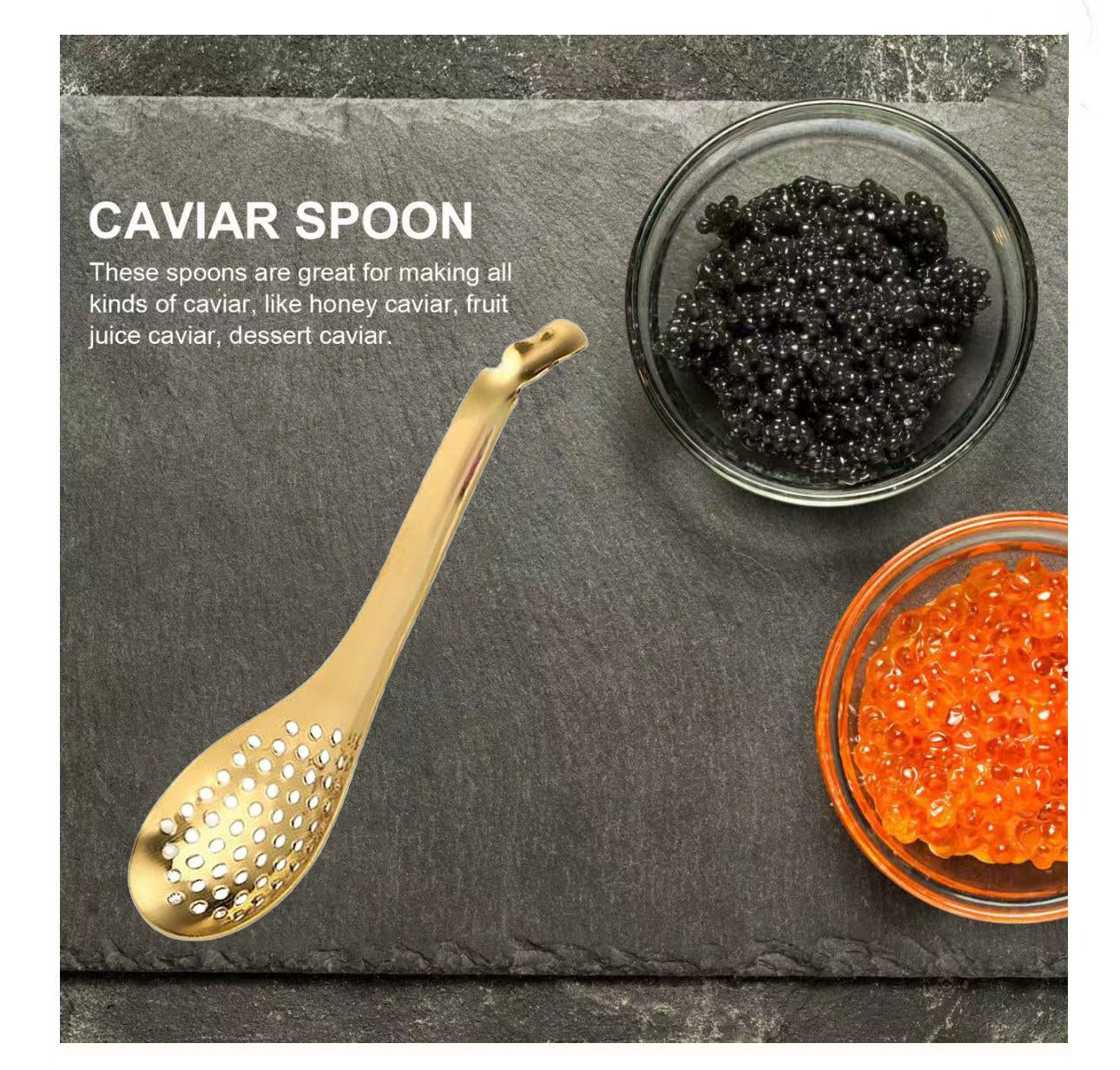 Chefco, LS-4G, caviar spoon, Golden