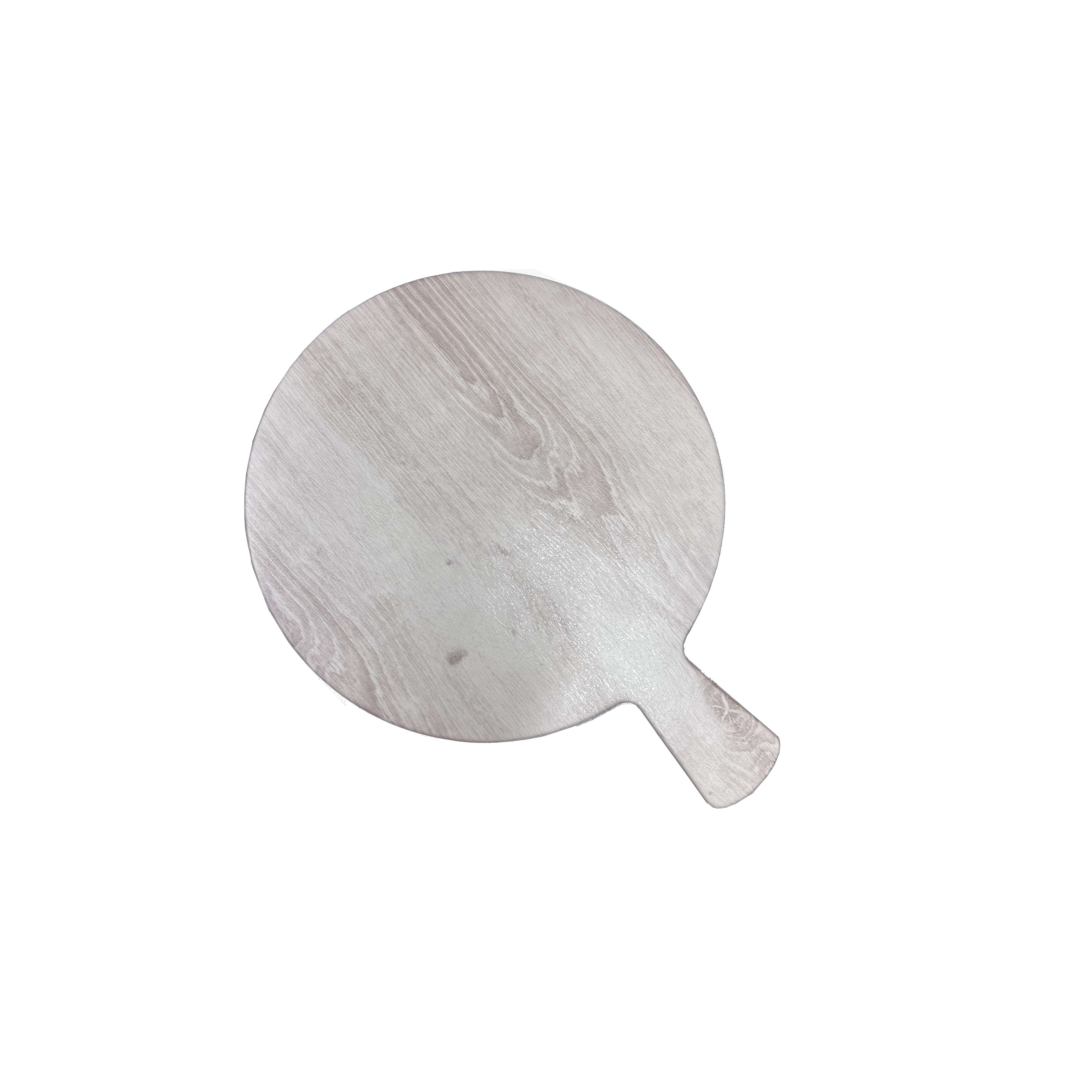 12.6" Dia Melamine Light Gery Round Faux Wood Serving (M218632E)