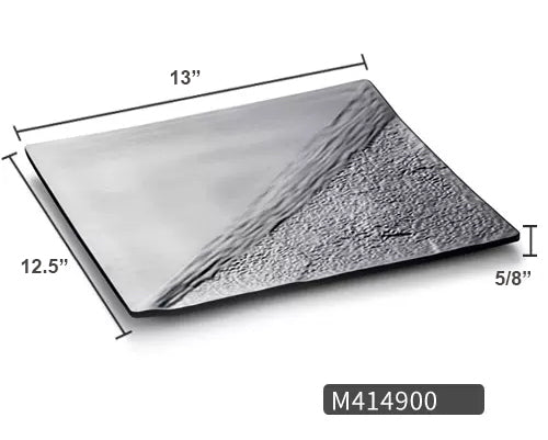 13"X12.5" Black Matte Rectangular Melamine Flat Plate（M414900B）