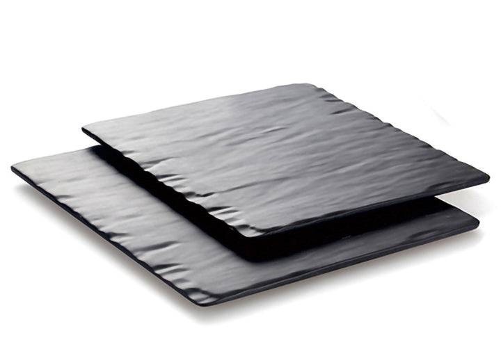 Black Matte Square Melamine Flat Plate  （M418091B-M418094B） - Chefcoca