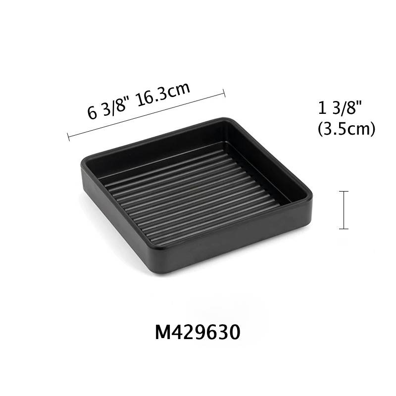 6 3/4" Melamine Black Square Gratin Dish (M429630)