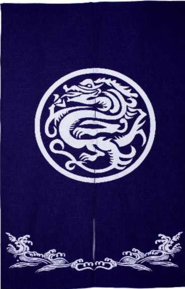 Blue Door Curtain with Dragon Pattern (MK-54) - Chefcoca