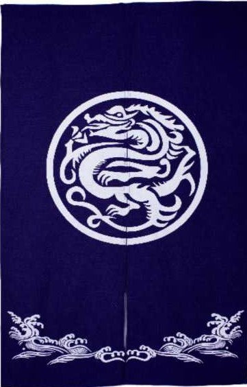 Blue Door Curtain with Dragon Pattern (MK-54)
