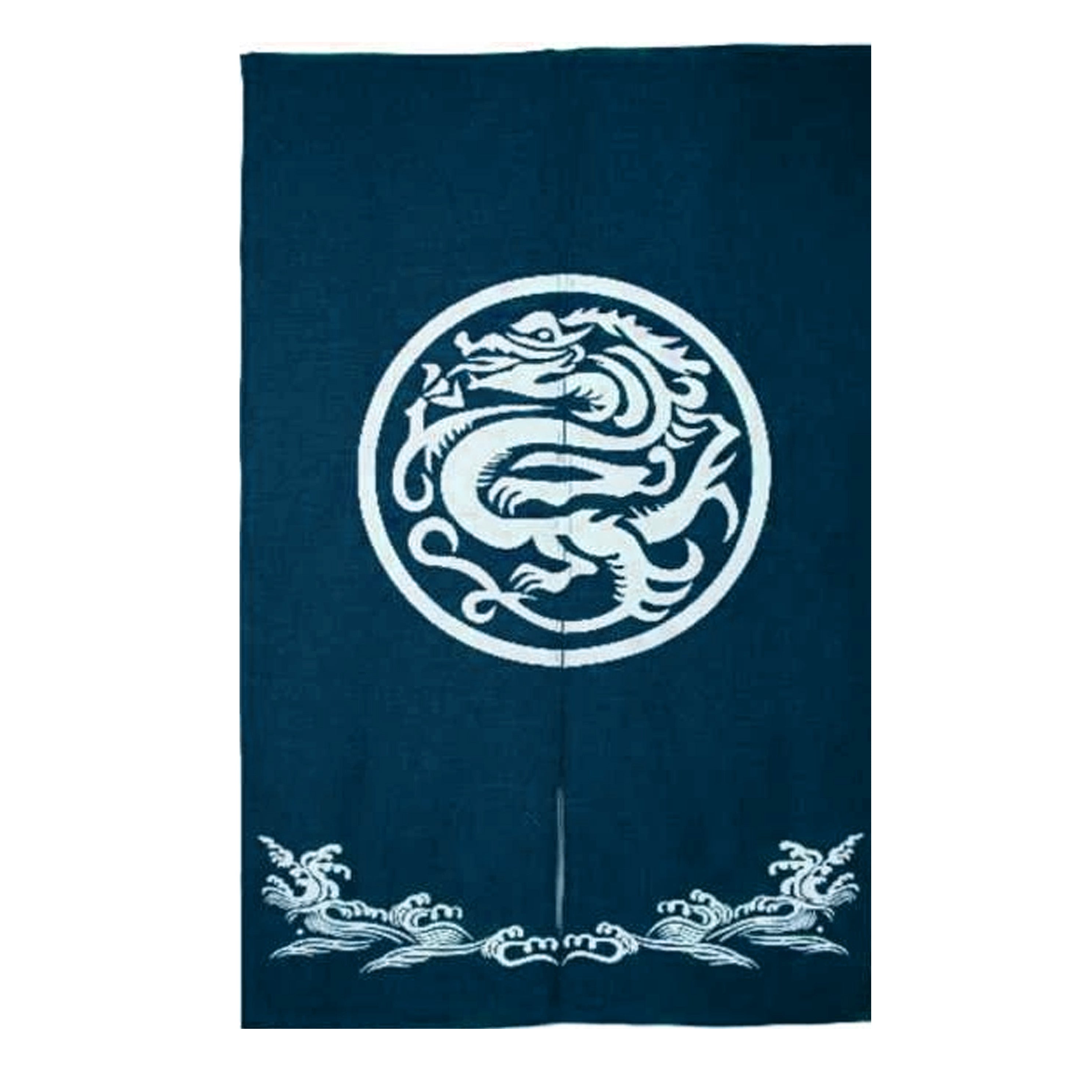 Rideau de porte bleu à motif dragon (MK-54)