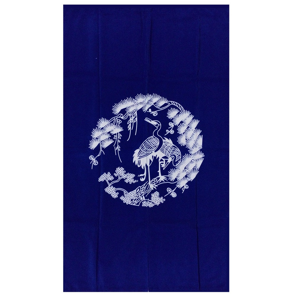 Blue Door Curtain with Crane Pattern (MK-590) - Chefcoca