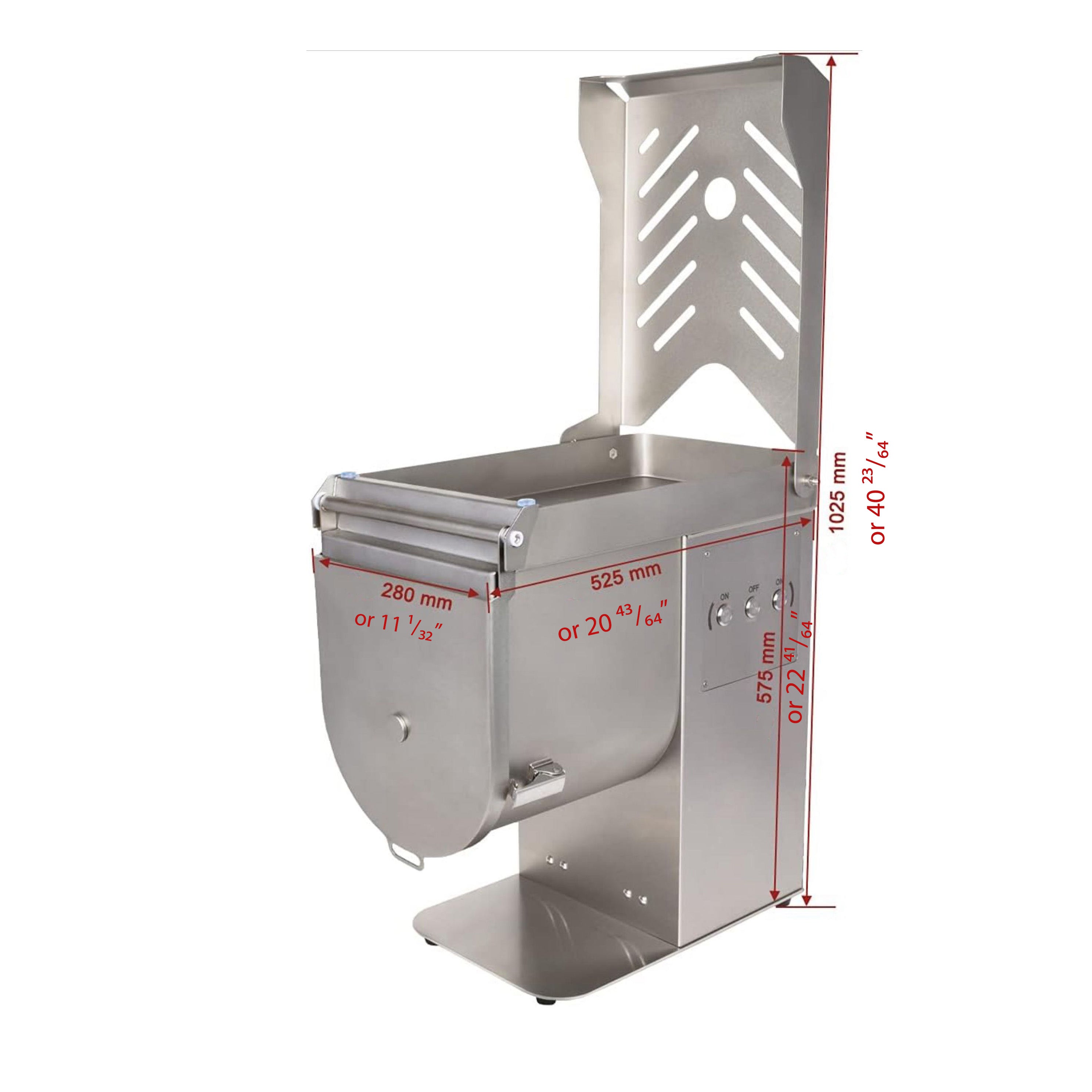 Meat Mixer, 30L Volume, Lid with Auto-Stop Function and Viewing Slots, Mixing Direction Right or Left