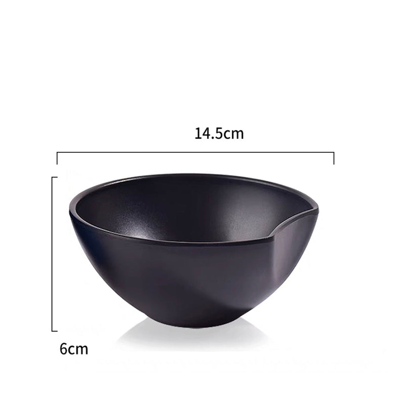 Abstract Matte Black Melamine Bowl (A1305/MS094)