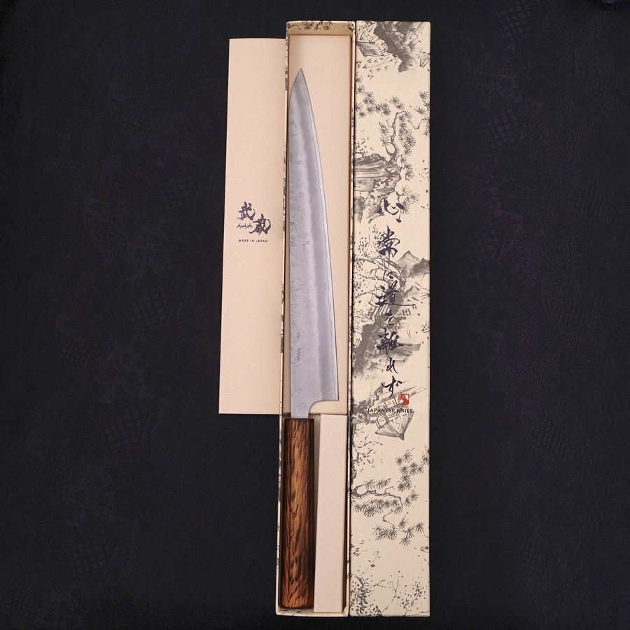 MUSASHI Sujihiki Silver Steel #3 Nashiji Sumi Urushi Handle 270mm (0982-270)